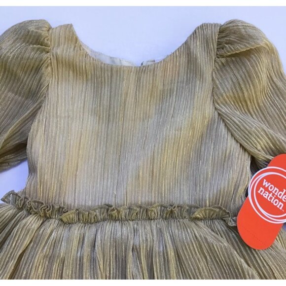 Holiday Outfits Party Dress Baby Girl 3-6 Mos. Gold Sparkly Christmas Pictures - Picture 3 of 12